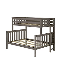 Max & Lily Solid Wood Bunk Bed, Twin over Full with Ladder on End for Kids