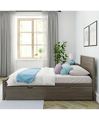 Max & Lily Twin Bed with Trundle, Classic Solid Wood Platform Panel Headboard