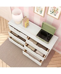 Max & Lily 6 Drawer Dresser, Storage Drawers Farmhouse Solid Wood Bedroom Dressers