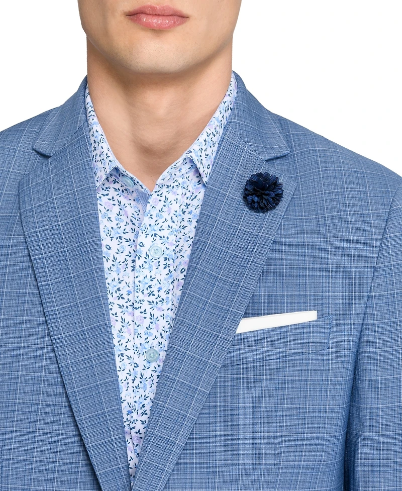 Con.Struct Men's Ceremony Satin Checkerboard Flower Lapel Pin, Created for Macy's