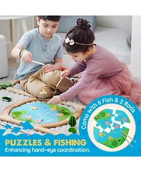 Tiny Land Wooden Train Set 110 Pcs