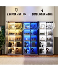 Vlsrka Display Cabinet with Doors and Adjustable Shelves