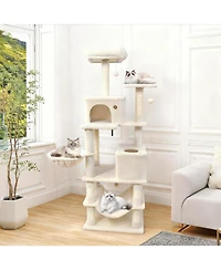 Cozito Cat Tree 66 inch with 2 Condos and Sisal Scratching Posts