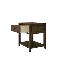 Max and Lily Nightstand with Storage Drawer, Small Solid Wood Bedside, Side Tables for Bedroom