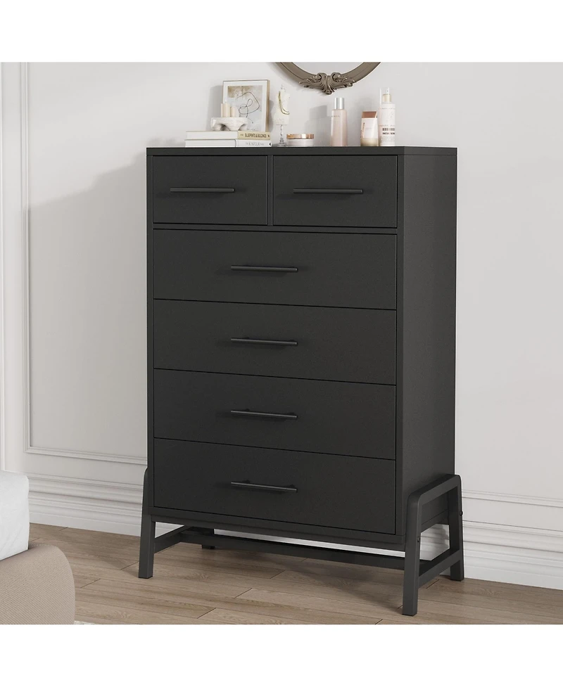 gaomon 6 Dresser for Bedroom, Freestanding 46.6 in Tall Drawer Dresser with Storage, Wooden Closet Storage Chest