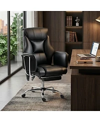 Homcom Massage Office Chair with 6 Points Vibration, Desk Chair,