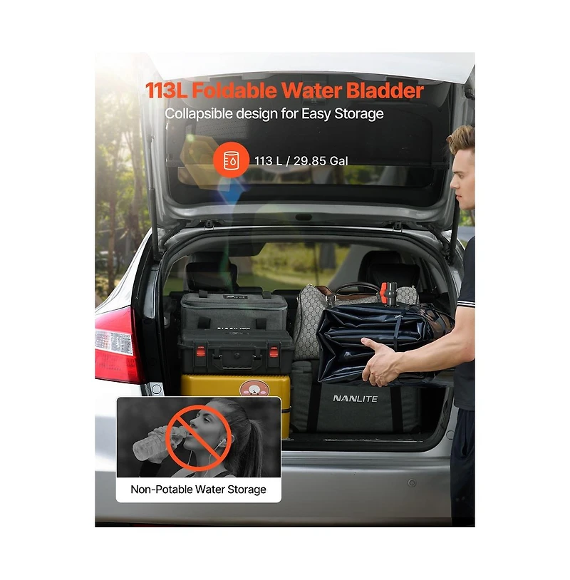 Sugift Water Storage Bladder 29.85 Gallon (113L) Water Storage Container Tank 1000D Pvc