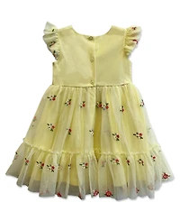 Blueberi Boulevard Girls' 2T-6X Floral Embroidered Smocked Tiered Dress