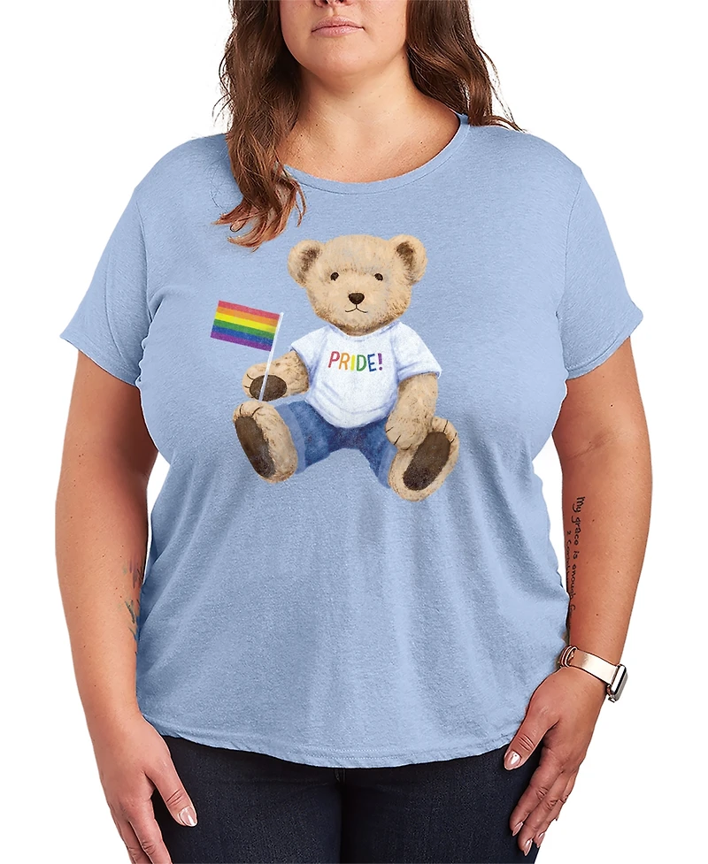 Hybrid Apparel Plus Instant Message Pride Teddy Bear Short-Sleeve Graphic T-Shirt