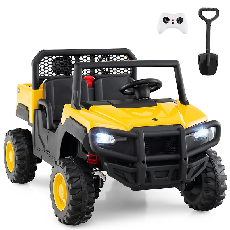 Slickblue 24V Kids Ride-On Dump Truck, 2-Seater Licensed with Remote Control