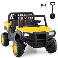 Slickblue 24V Kids Ride-On Dump Truck, 2-Seater Licensed with Remote Control