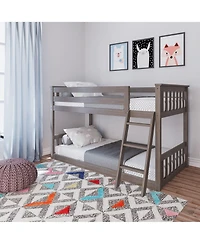 Max & Lily Bunk Bed for Kids, Solid Wood Low Beds with Ladder