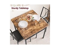 gaomon 3-Piece 2-Person Retro Square Dining Table Set