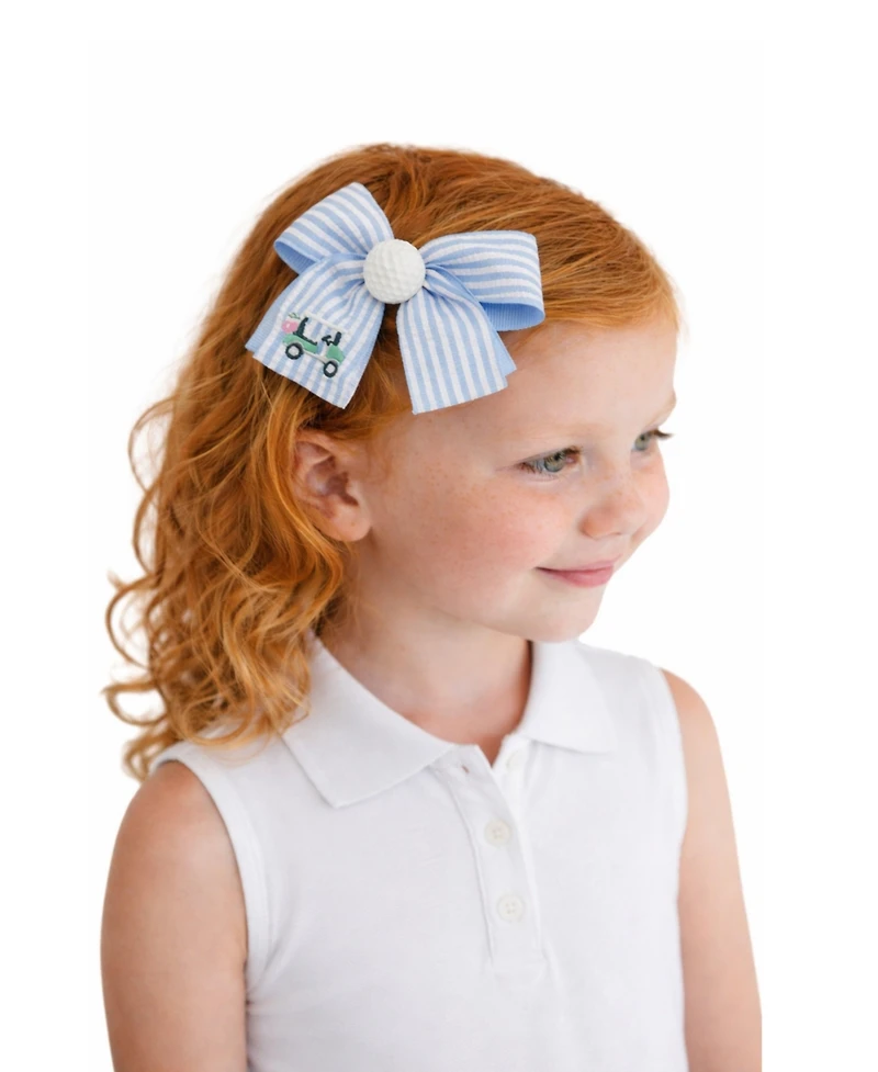 Bits and Bows Little/Big Girls Golf Ball Seersucker Hair Bow