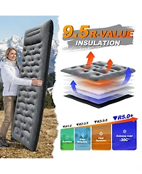 Gnuadz Camping Sleeping Pad Thick Inflatable Mat with Pillow Foot Pump Camping Outdoor Recreation Gear