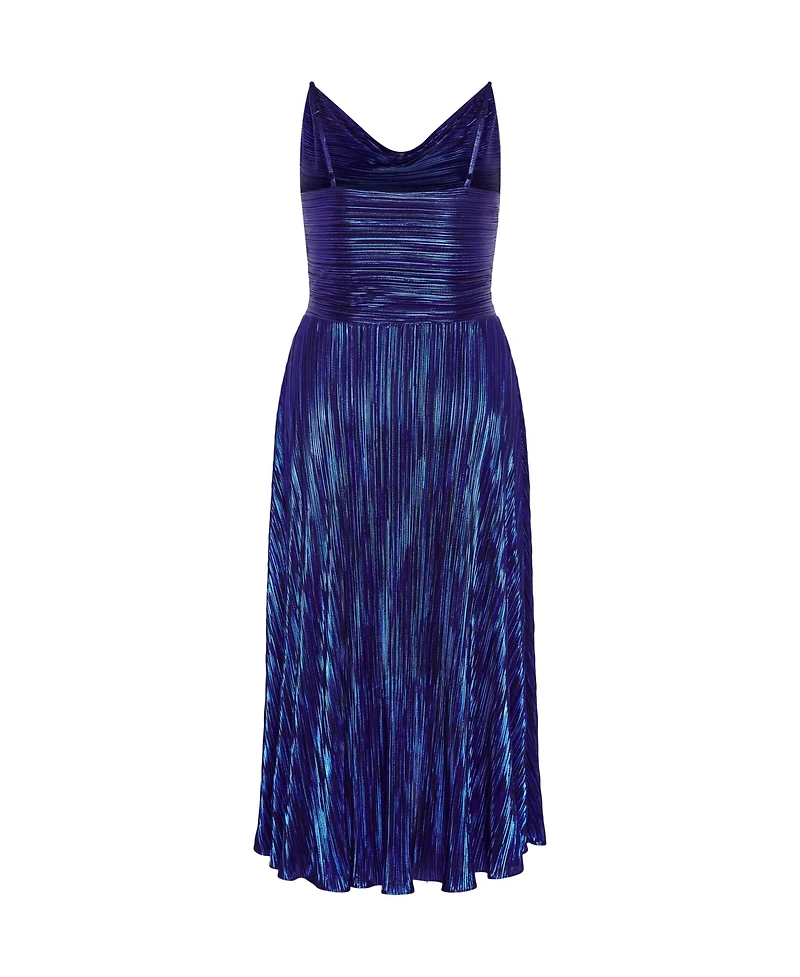 City Chic Women's Kamila Cowl Neck Metallic Dress
