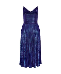 City Chic Women's Kamila Cowl Neck Metallic Dress