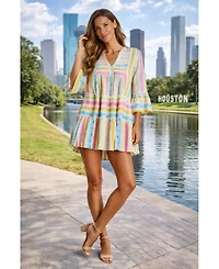 La Moda Clothing Women's Calypso Striped Kaftan