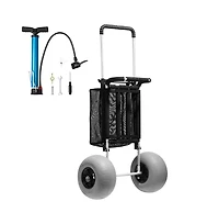 Sugift Folding Beach Dolly with 12 in Balloon Wheels and 165 lb Deck