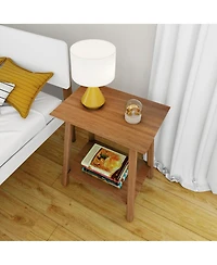 Max and Lily Solid Wood Nightstand, Mid-Century Modern Bedside Table, Side Table for Bedroom