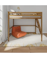 Max & Lily Full High Loft Bed with Ladder on End, Solid Wood Frame, Space Saving, 400 lbs Weight Capacity, Easy Assembly