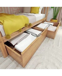 Max & Lily Twin Bunk Bed With Ladder on End and Storage Drawers