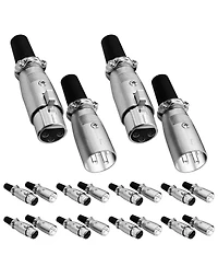 5Core Xlr Connector 20 Pair Male Female to 1/4 Audio Jack 3 Pin Secure Mic Plug w Locking Ends