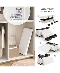 Nestl Inch Ottoman Storage Bench with Bins