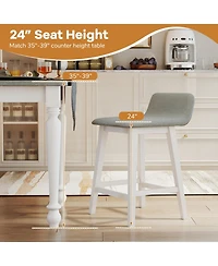 Slickblue Set of 2 Counter Height Bar Stools with Low Back Support, Kitchen Island Pub Chairs