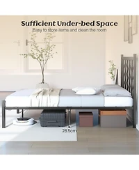 Gouun Metal Platform Bed with Decorative Branch Headboard