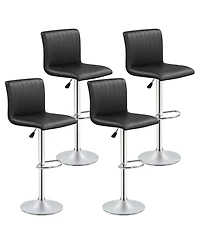 Gymax Bar Stools Set of 4 Adjustable Swivel Barstools w/Back and Footrest for Kitchen