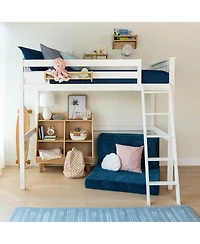 Max and Lily High Loft Bed, Twin Bed Frame For Kids, Clay