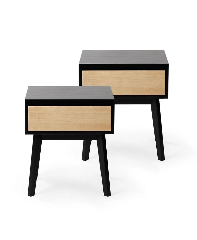 Max and Lily Scandinavian 1 -Drawer Nightstand (2-pack)