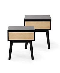Max and Lily Scandinavian 1 -Drawer Nightstand (2-pack)
