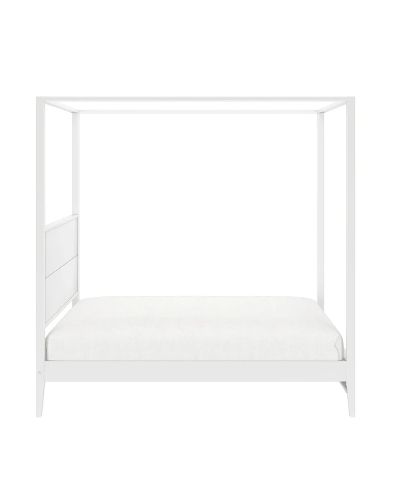 Max and Lilly Haven Canopy Bed with Square Post Wood Headboard (Full), Blonde