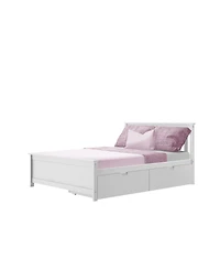 Max and Lily Full Bed Frame with Storage Drawers, Solid Wood Platform for Kids