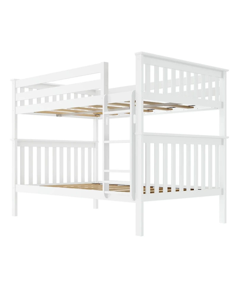 Max and Lily Full over Bunk Bed for Kids, Solid Wood Platform Bed, No Box Spring Needed