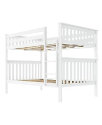 Max and Lily Full over Bunk Bed for Kids, Solid Wood Platform Bed, No Box Spring Needed
