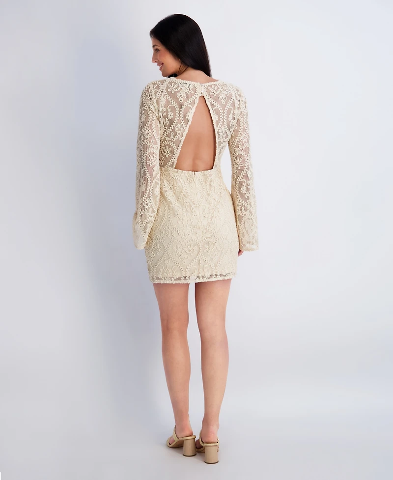 Siena Women's V-Neck Open Back Crochet Lace Dress