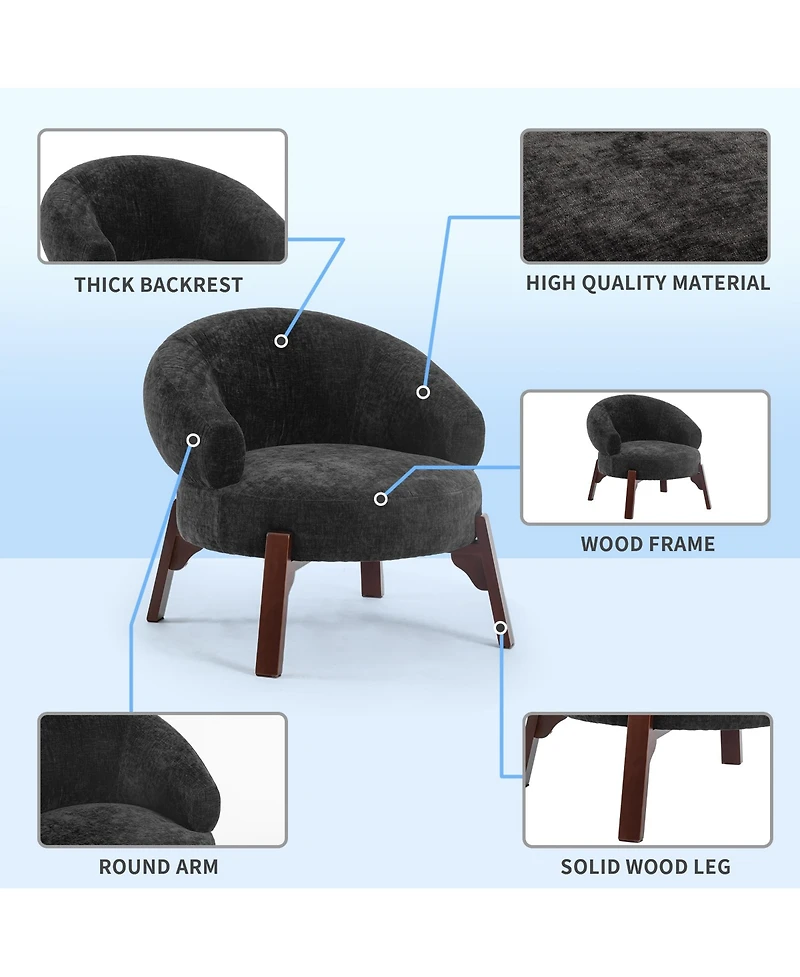Dyhome 25.98'' Upholstered Fabric Accent Chairs Armchair