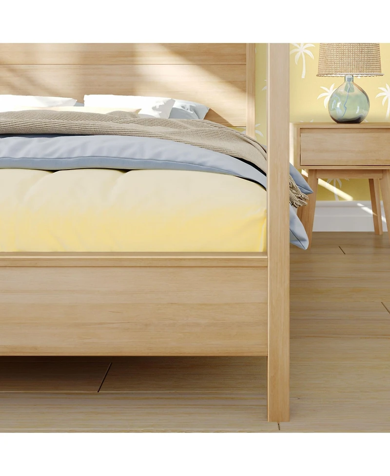 Max & Lily Haven Canopy Bed with Square Post and Wood Headboard (Queen)