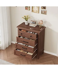 gaomon 4 Dresser for Bedroom, 34.8" Tall Wooden Freestanding Chest of Drawers