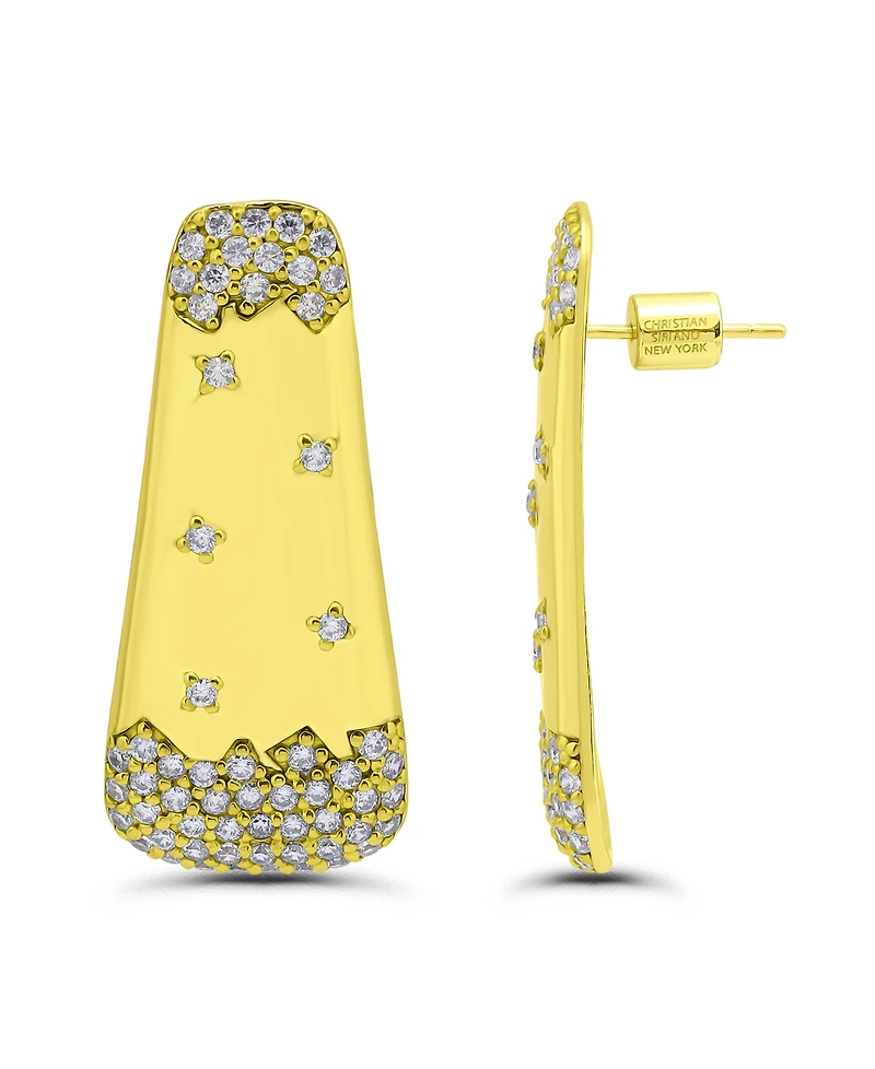 Christian Siriano New York 14k Gold-Plated Sprinkle Pave Post Earrings