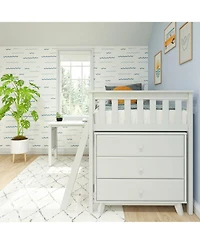 Max & Lily Twin-Size Low Loft with Pull-Out Desk and 3-Drawer Dressers