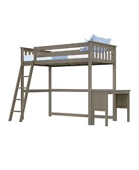 Max & Lily High Loft Bed With Ladder on End and Desk