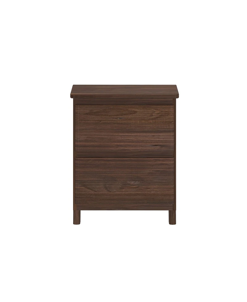 Max & Lily Solid Wood Farmhouse Nightstand with 2 Drawers