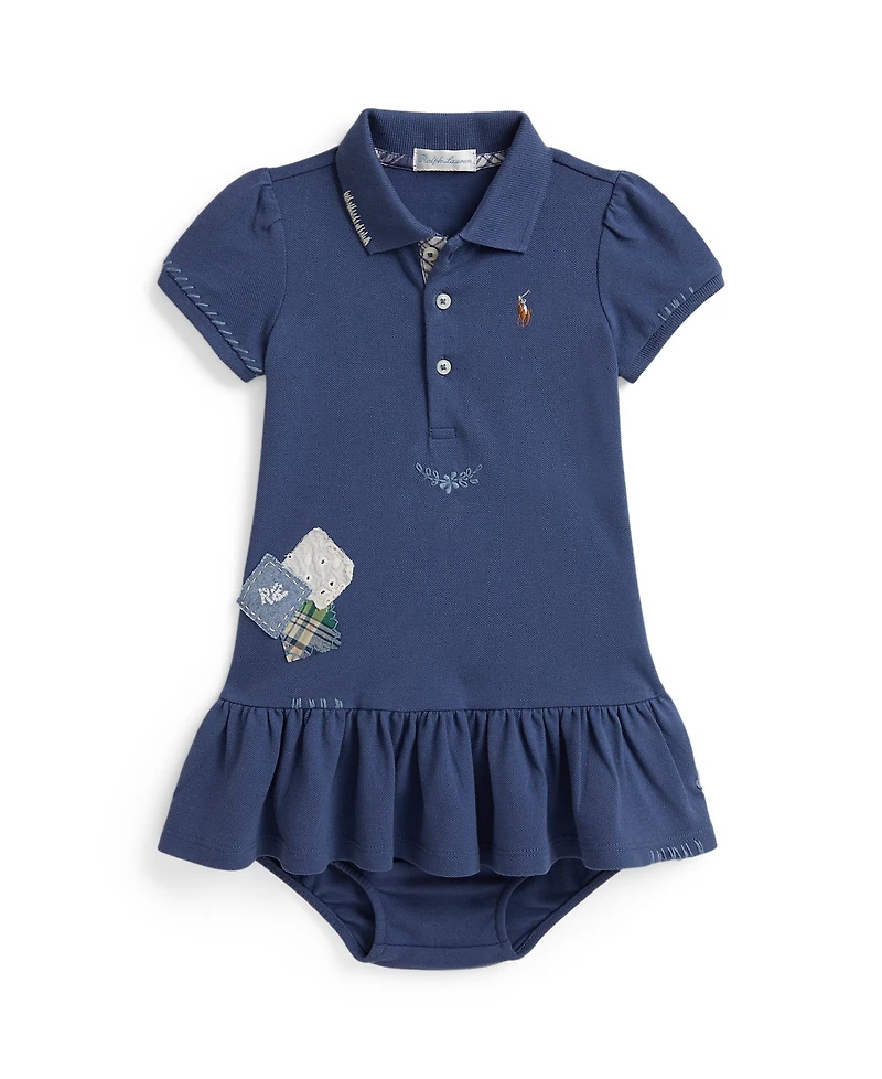 Polo Ralph Lauren Baby Girls' Short-Sleeve Dress with Bloomer, 2-Piece Set
