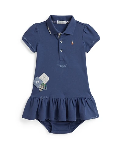 Polo Ralph Lauren Baby Girls' Short-Sleeve Dress with Bloomer, 2-Piece Set