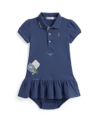 Polo Ralph Lauren Baby Girls' Short-Sleeve Dress with Bloomer, 2-Piece Set