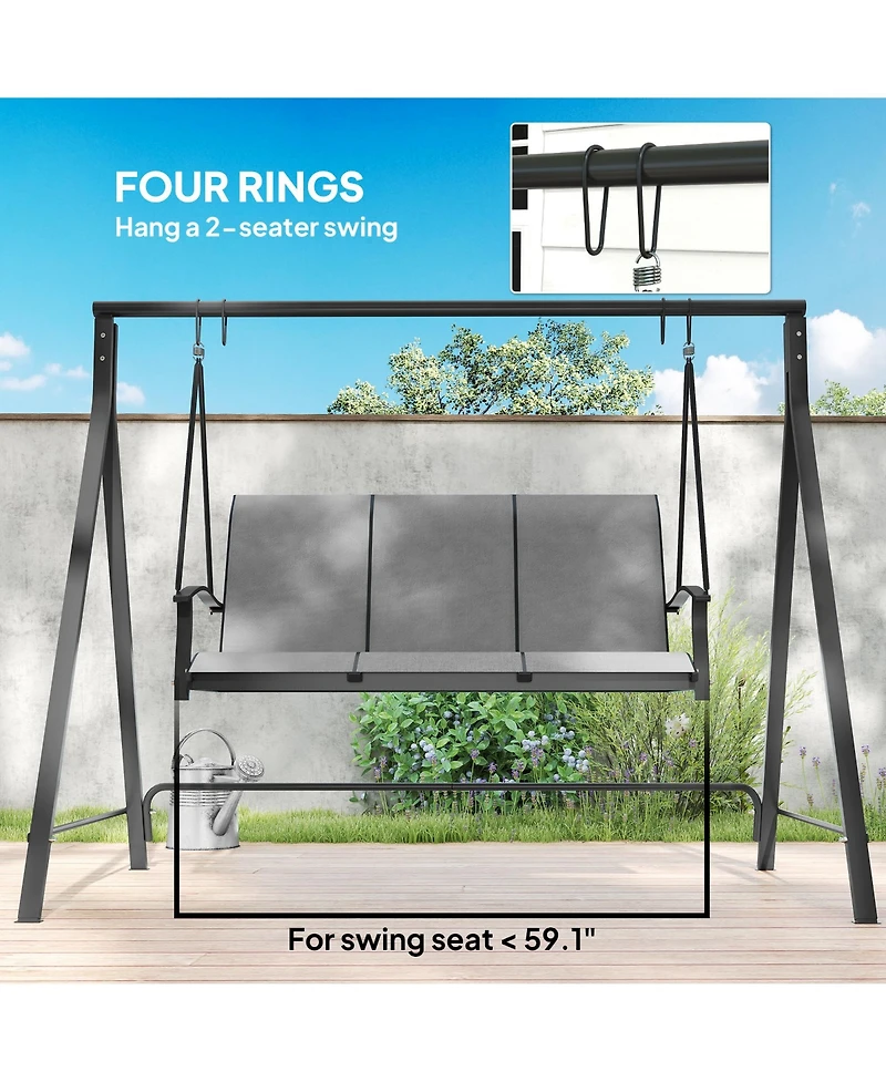 Outsunny Swing Stand, Meta Swing Frame, 528 Lbs Weight Capacity, Black